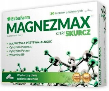Suplement diety, Magnezmax, Citri Skurcz, Magnez Erbafarm, 30 tab. Magnezmax