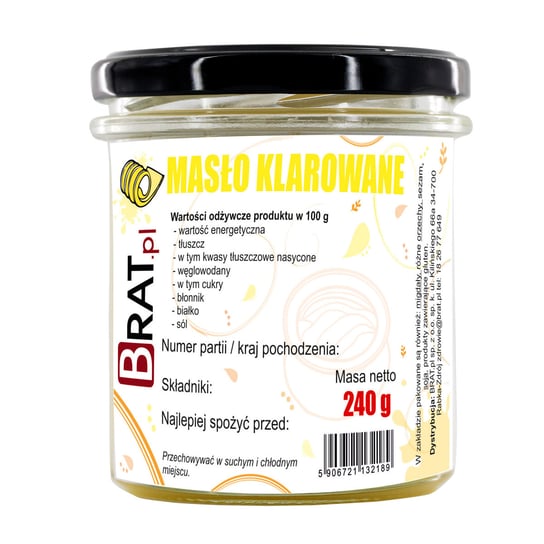 Suplement diety, Masło klarowane 240g BRAT.pl