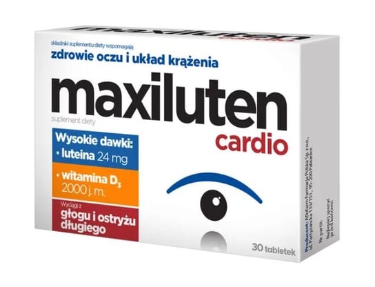 Suplement diety, Maxiluten Cardio, Zdrowe Oczy I Układ Krążenia, 30 Tab. Aflofarm Farmacja