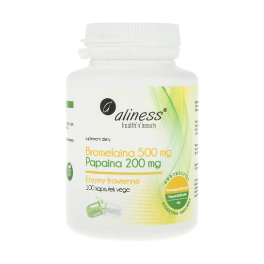 Suplement diety, MedicaLine, Aliness Bromelaina 500 mg Papaina 200 mg, 100 kapsułek MedicaLine