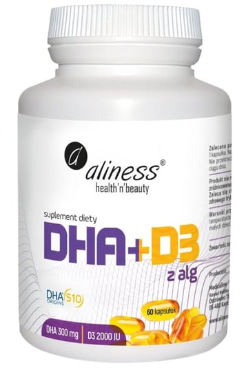 Suplement diety, MedicaLine, Aliness, Omega DHA 300 mg z alg + D3 2000IU MedicaLine