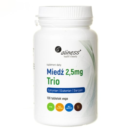 Suplement diety, MedicaLine, Miedź Trio 2,5 mg, 100 tabletek MedicaLine