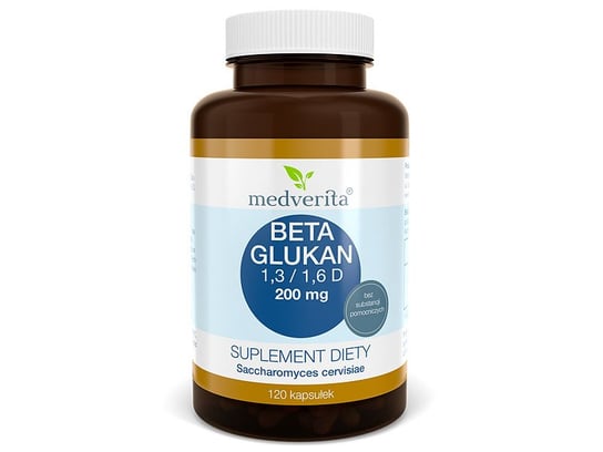 Suplement diety, Medverita, Beta Glukan 1,3/1,6 D, 200 mg, 120 kapsułek Medverita