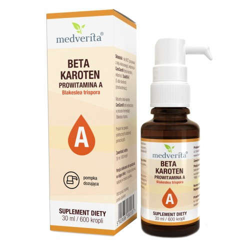 Suplement diety, MEDVERITA Beta-Karoten CaroCare® Prowitamina A 30ml/ 600 kropli Medverita