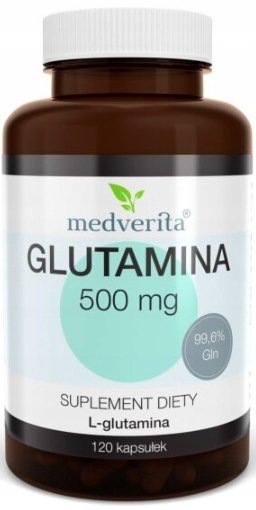 Suplement diety, Medverita, Glutamina L-glutamina Fcc 500 Mg, 120kaps Medverita