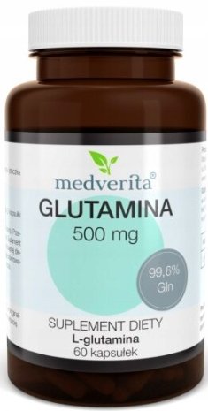 Suplement diety, Medverita, Glutamina L-glutamina FCC 500 mg 60 kaps Medverita,