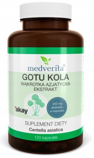 Suplement diety, Medverita, Gotu Kola Wąkrotka Azjatycka Serce, 120 kaps. Medverita