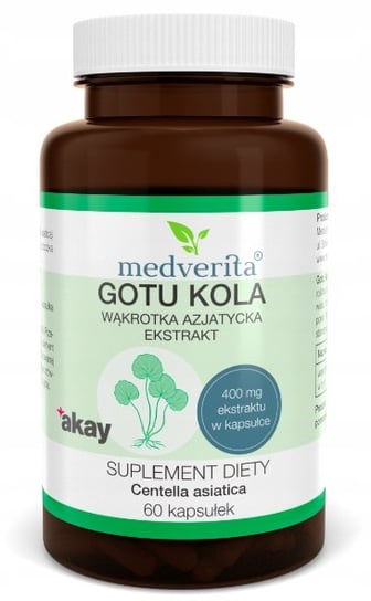 Suplement diety, Medverita, Gotu Kola Wąkrotka Azjatycka Serce, 60 kaps. Medverita