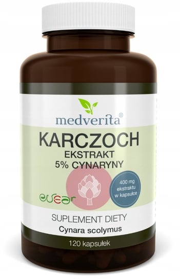 Suplement diety, Medverita, Karczoch ekstrakt 5% cynaryny, 120 kaps. Medverita