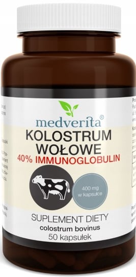 Suplement diety, Medverita, Kolostrum Wołowe 400 Mg, 50 Kaps. Medverita