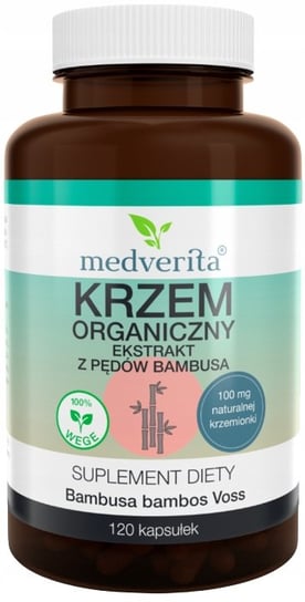 Suplement diety, Medverita, Krzem organiczny 100 mg z bambusa, 120 kap. Medverita