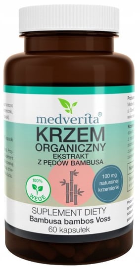 Suplement diety, Medverita, Krzem organiczny 100 mg z bambusa, 60 kap. Medverita