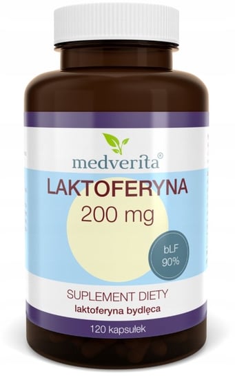 Suplement diety, Medverita, Laktoferyna FORTE wołowa 200 mg, 120 kaps. Medverita