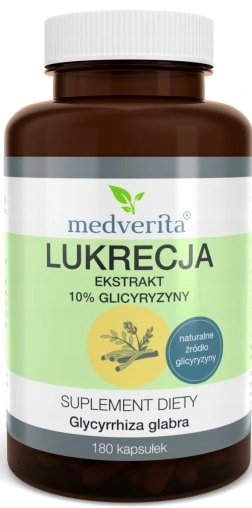 Suplement diety, Medverita, Lukrecja ekstrakt 10% gliceryzyny, 180 kaps Medverita