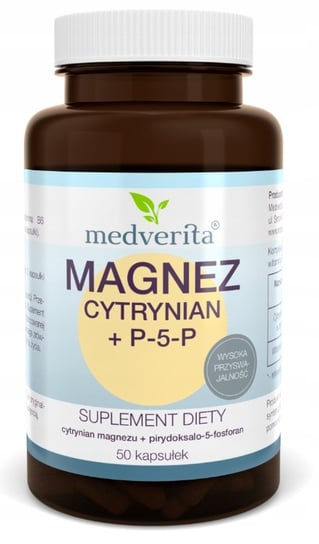 Suplement diety, Medverita, Magnez cytrynian + P-5-P witamina B, 50 kaps. Medverita