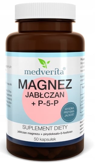 Suplement diety, Medverita, Magnez Jabłczan + P-5-P, 50 kaps. Medverita