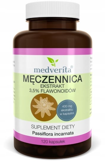 Suplement diety, Medverita, Męczennica 400 mg Passiflora, 120 kaps. Medverita