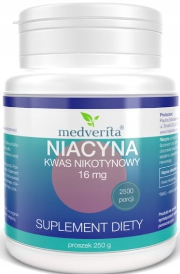 Suplement diety, Medverita, Niacyna 16mg witamina B3 250g Medverita,