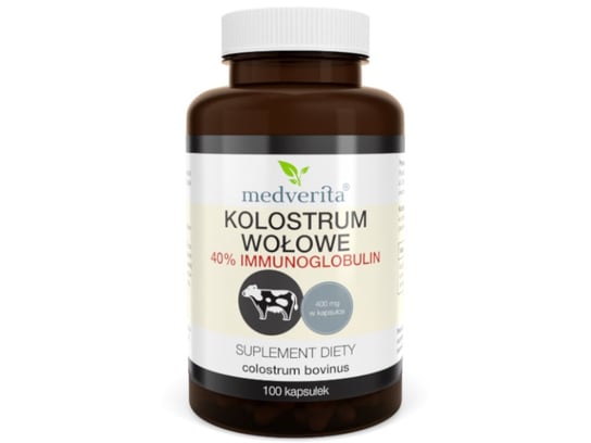 Suplement diety, Medverita, Witaminy i minerały, Kolostrum Wołowe 400 mg, 100 kaps Medverita