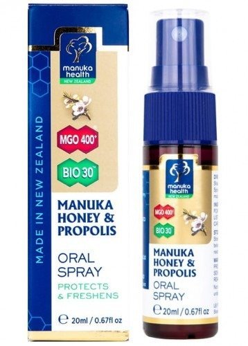 Suplement diety, Miody Manuka - Spray doustny z miodem manuka MGO 400+ - 20 ml Miody Manuka