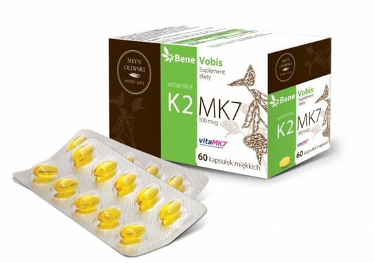 Suplement diety, Młyn Oliwski, BeneVobis, Witamina K2 MK7 (vitaMK7®) 100mcg z NATTO, 60 kapsułki Młyn Oliwski