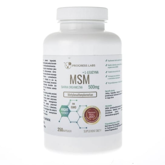 Suplement diety MSM PROGRESS LABS, 500 mg, 250 kapsułek Progress Labs