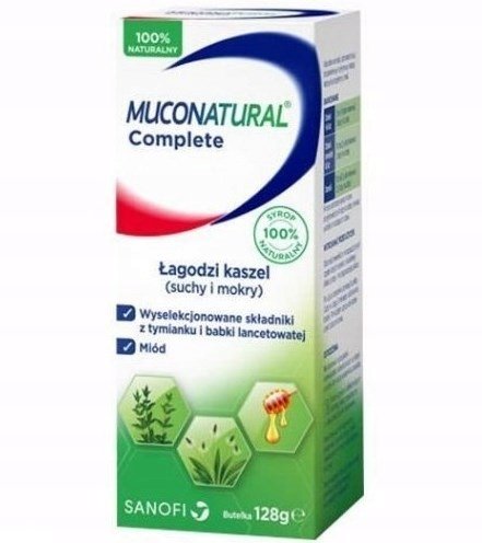 Suplement diety, Muconatural, Complete, Syrop na suchy kaszel, 128 g Mucosolvan