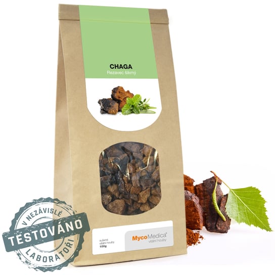 Suplement diety, MycoMedica CHAGA - suszony grzyb 100g. MycoMedica