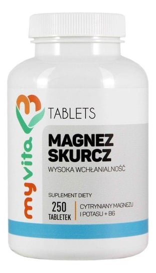 Suplement diety, MyVita, Magnez skurcz cytrynian magnezu i potasu + B6, 250 tabletek MyVita