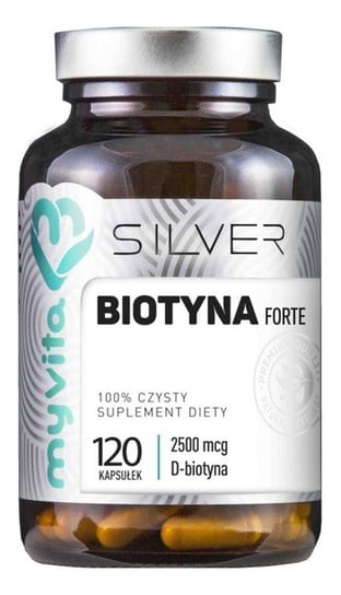 Suplement diety, MyVita, Silver, biotyna forte 2500 µg 100%, 120 kapsułek MyVita