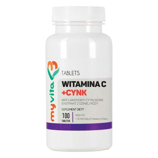 Suplement diety, Myvita Witamina C + Cynk chelat 100 tab MyVita
