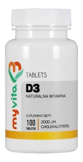 Suplement diety, MyVita, Witamina D3 z lanoliny, 100 tabletek Proness