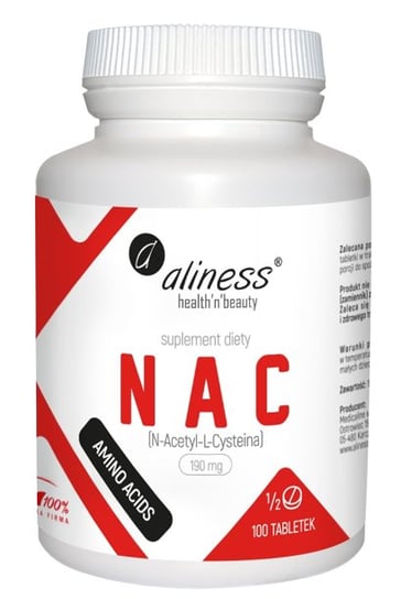 Suplement diety, NAC N-Acetyl-L-Cysteine 190 mg (1/2 tab) x 100 tab Inna marka