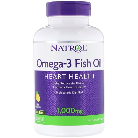 Suplement diety, Natrol Omega-3 Fish Oil DHA EPA 1000 mg 150 kapsułek miękkich o smaku cytrynowym Natrol