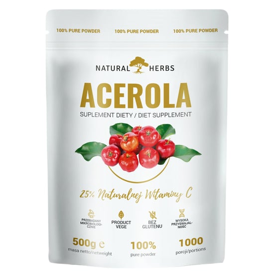 Suplement diety, Natural Herbs, Acerola, Naturalna Witamina C, 500g Alto Pharma
