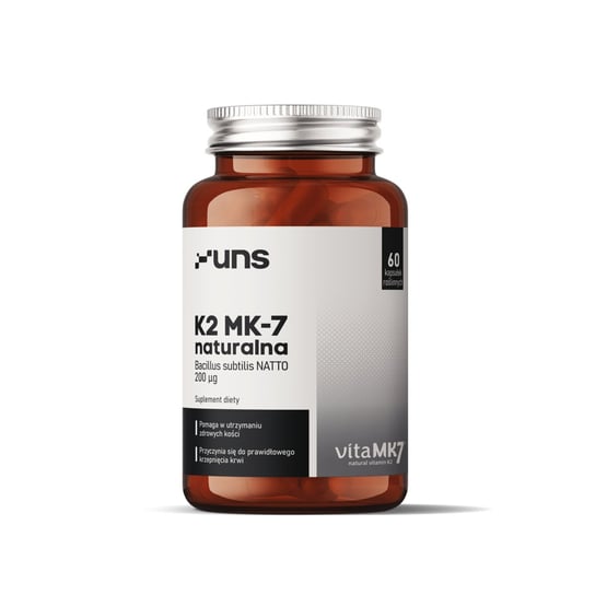 Suplement diety, NATURALNA WITAMINA K2 MK7 60 vege kaps. Uns