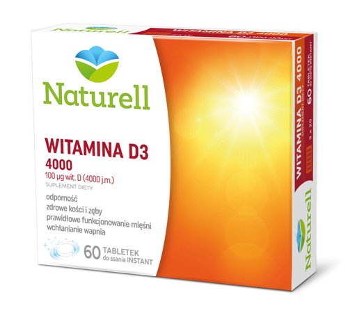 Suplement diety, Naturell, Witamina D3 4000, 60 tab. USP Zdrowie