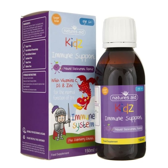 Suplement diety, Natures Aid, Płyn dla dzieci Kidz Immune Support, 150 ml Natures Aid