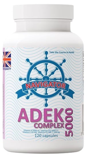 Suplement diety, Navigator, ADEK 5000 Complex, 120 kapsułek Navigator
