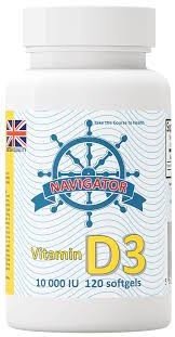 Suplement diety, Navigator, Witamina D3 10000 IU, 120 kaps. Navigator