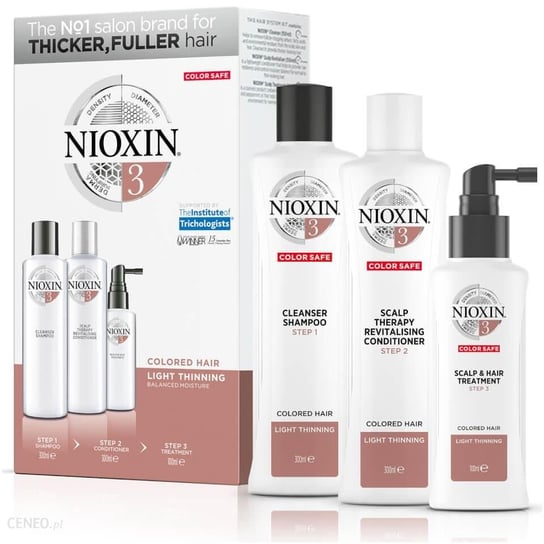Suplement diety, Nioxin System 3 XXL Duży zestaw do włosów farbowanych i lekko przerzedzonych Nioxin
