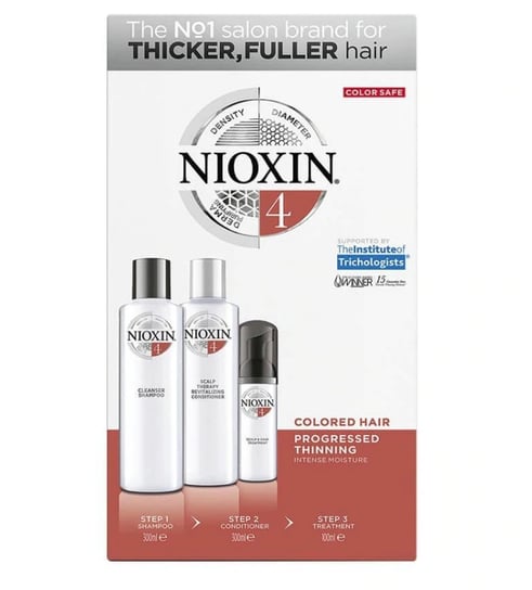 Suplement diety, Nioxin, System 4, Duży zestaw do włosów farbowanych i znacznie przerzedzonych XXL Nioxin