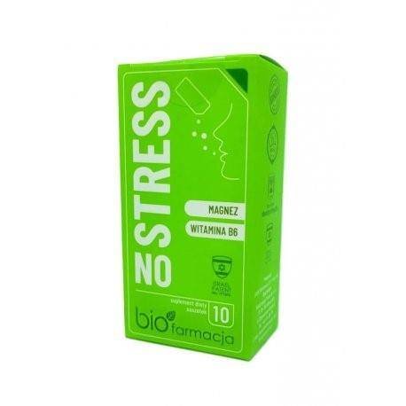 Suplement diety, No Stress - Naturalny magnez i witamina B6, 10 saszetek Biofarmacja