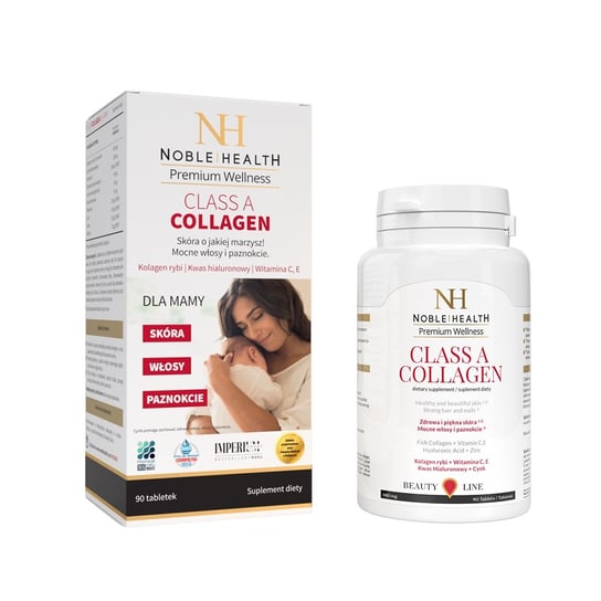 Suplement diety, Noble Health, Class A Collagen dla mamy, 90 tabletek Noble Health