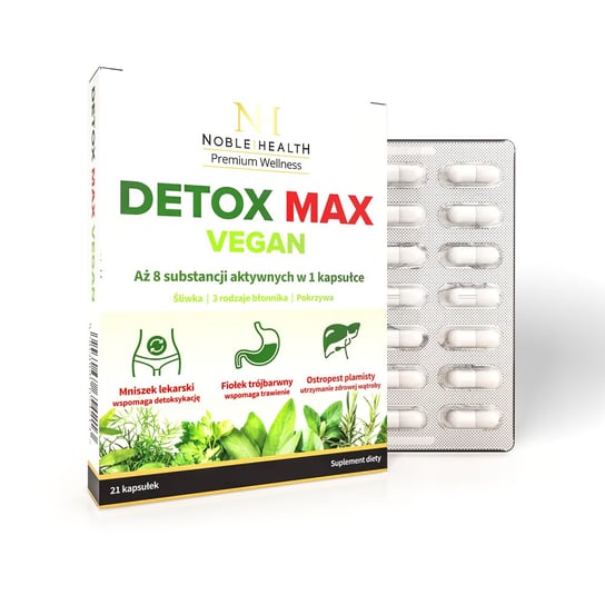 Suplement diety, Noble Health, Detox Max Vegan, 21 Kaps. Noble Health