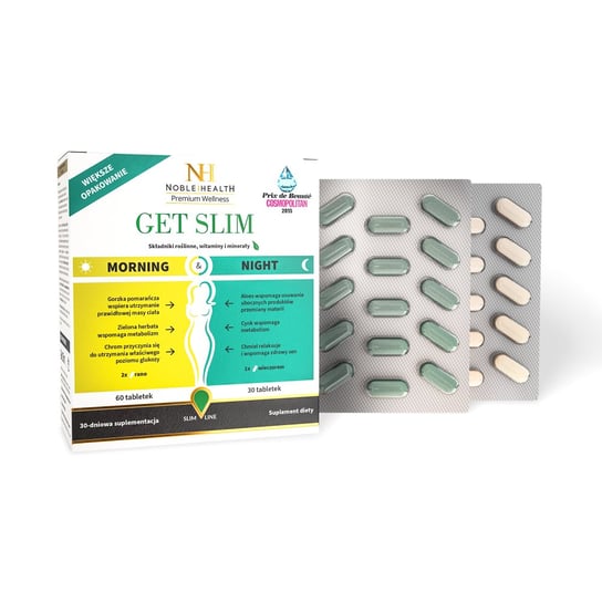 Suplement diety, Noble Health, Get Slim Morning&night, 90 Tabl. Noble Health