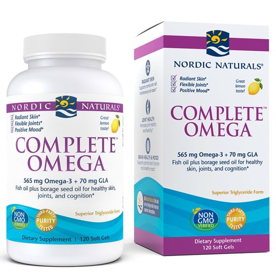 Suplement diety, Nordic Naturals Complete Omega z witaminą D3 i GLA 120 miękkich kapsułek o smaku cytrynowym Nordic Naturals