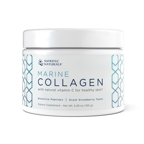 Suplement diety, Nordic Naturals Marine Collagen naturalny kolagen z bioaktywnymi peptydami w proszku 150g o smaku truskawkowym Nordic Naturals