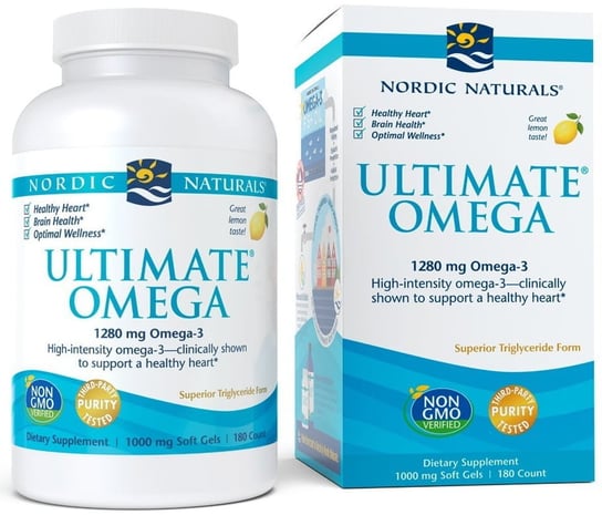 Suplement diety, Nordic Naturals Ultimate Omega 1280 mg 180 kapsułek miękkich o smaku cytrynowym Nordic Naturals