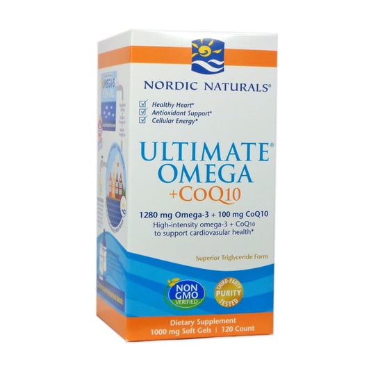 Suplement diety, Nordic Naturals Ultimate Omega + CoQ10 1280mg 120 kapsułek miękkich Nordic Naturals